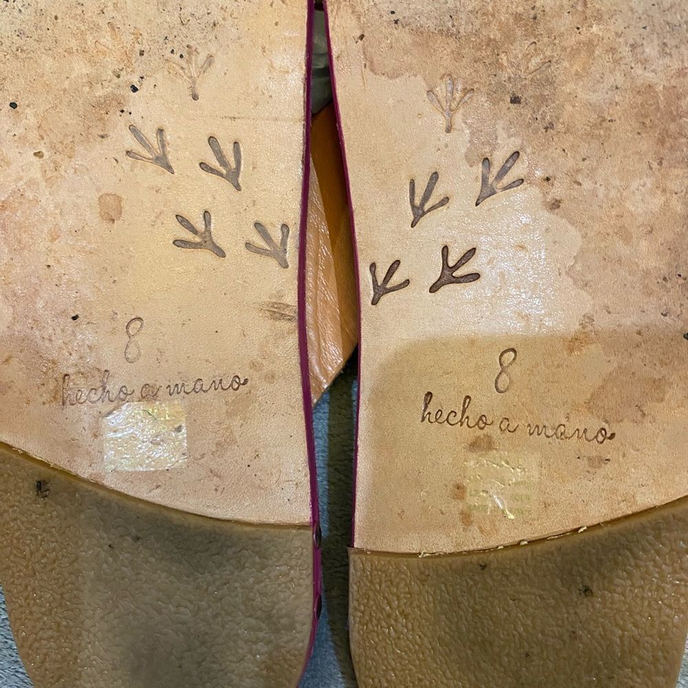 Beek By Two Birds Leather Slid On Sandals Women Size 8 - Picture 6 of 8